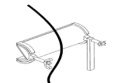 ilustração do equipamento em formato cilíndrico com dois dispositivos nas pontas