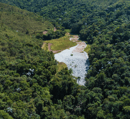 Dam being uncharacterized and with vegetation around it.