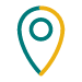 green and yellow icon representing location