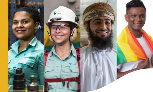 Quatro fotos diferentes posicionadas lado a lado. Na primeira, há uma mulher negra. Na segunda, há uma mulher com equipamentos de proteção. Na terceira, há um homem de barba, túnica e turbante e na quarta imagem há um homem negro segurando uma bandeira lgbtia+.