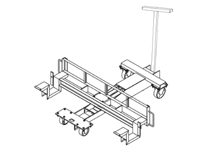 Ilustração do equipamento em formato T com puxador.